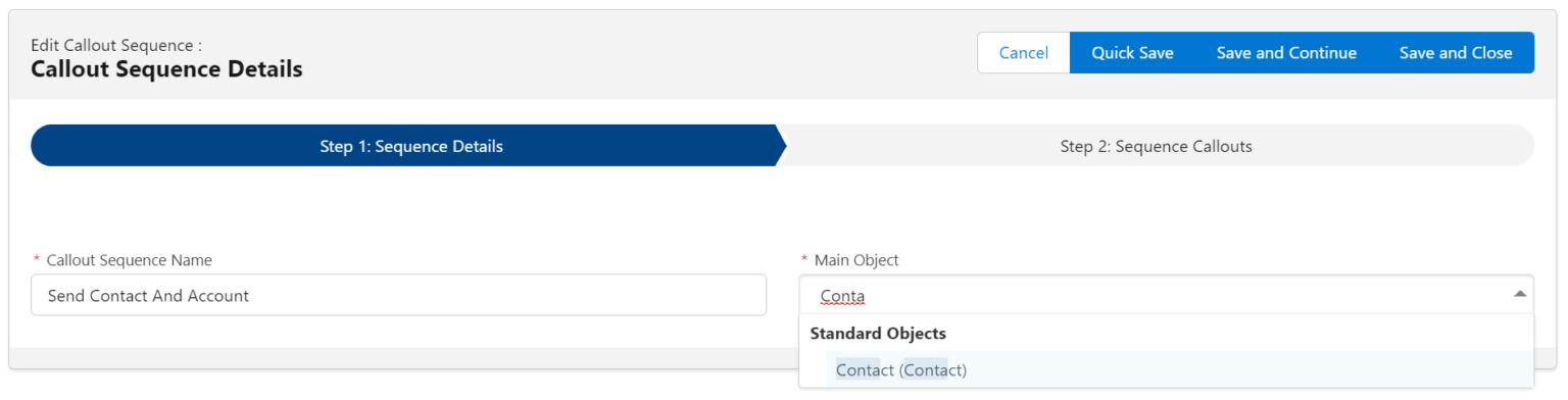 Step 1: Callout Sequence Details - Declarative Webhooks User Guide